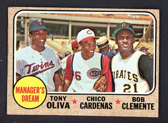 1968 Topps Baseball #480 Roberto Clemente Tony Oliva EX 531738