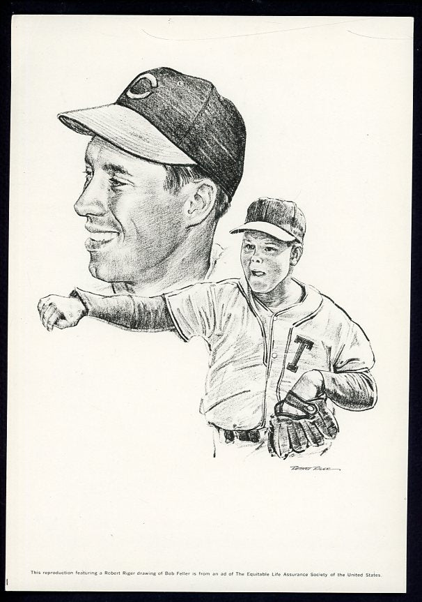 1963-73 Equitable 7-3/4" X 11" Bob Feller Indians VG-EX/EX 531789