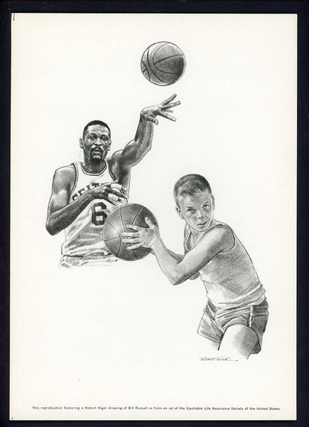 1963-73 Equitable 7-3/4" X 11" Bill Russell Celtics VG-EX/EX 531793