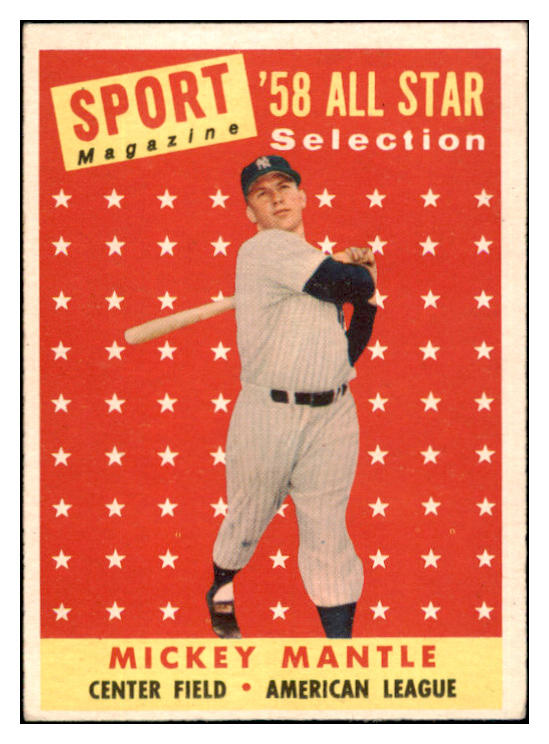 1958 Topps Baseball #487 Mickey Mantle A.S. Yankees EX+/EX-MT 531866