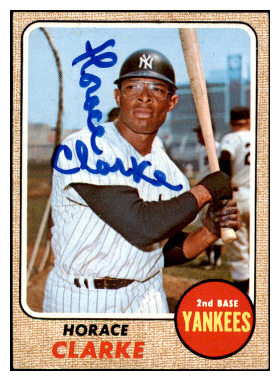 1968 Topps #263 Horace Clarke Yankees Signed Autographed 531876