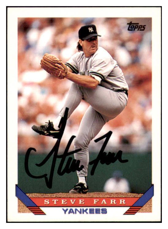 1993 Topps #717 Steve Farr Yankees Signed Autographed 531878