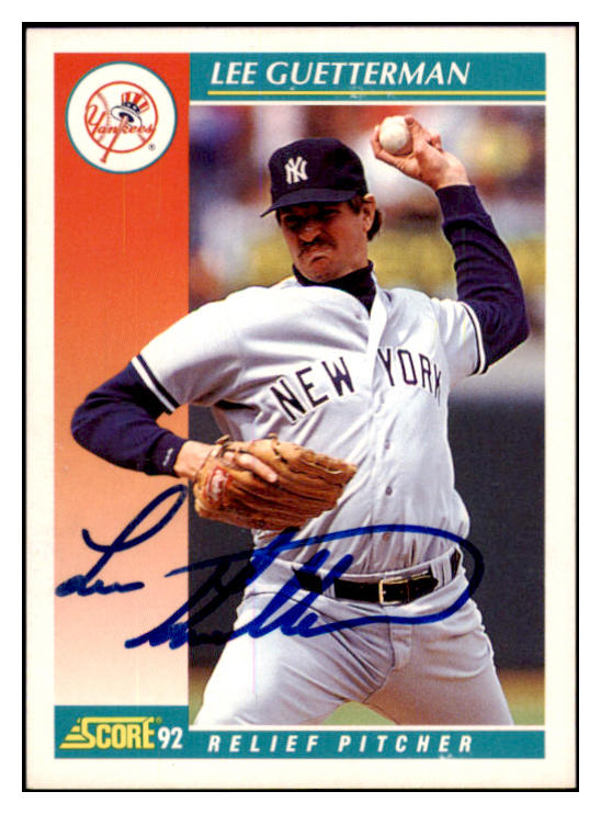 1992 Score #244 Lee Guetterman Yankees Signed Autographed 531886