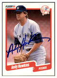 1990 Fleer #445 Andy Hawkins Yankees Signed Autographed 531887