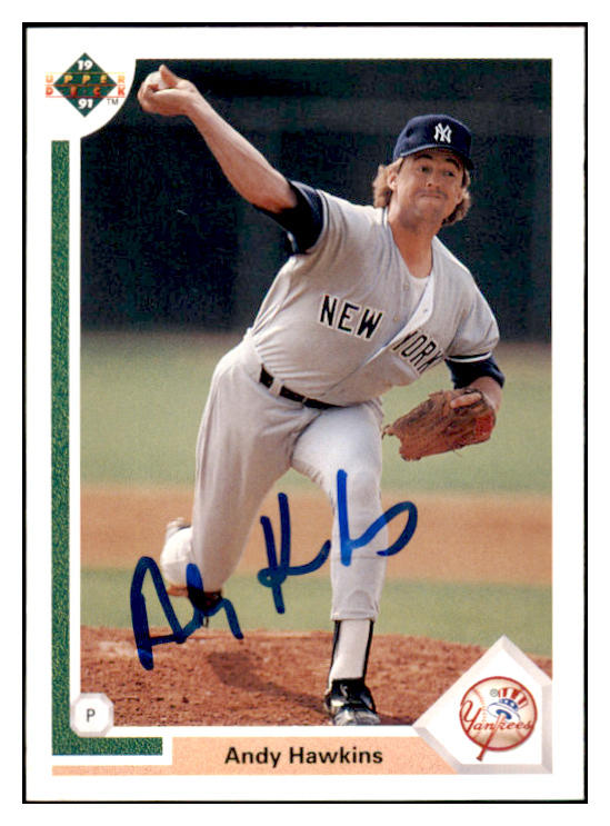 1991 Upper Deck #333 Andy Hawkins Yankees Signed Autographed 531888