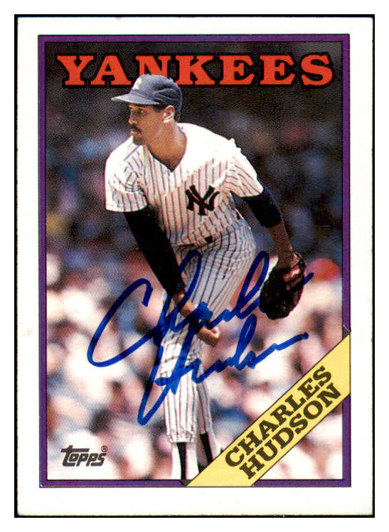 1988 Topps #636 Charles Hudson Yankees Signed Autographed 531891