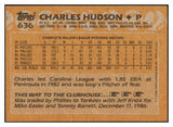 1988 Topps #636 Charles Hudson Yankees Signed Autographed 531891