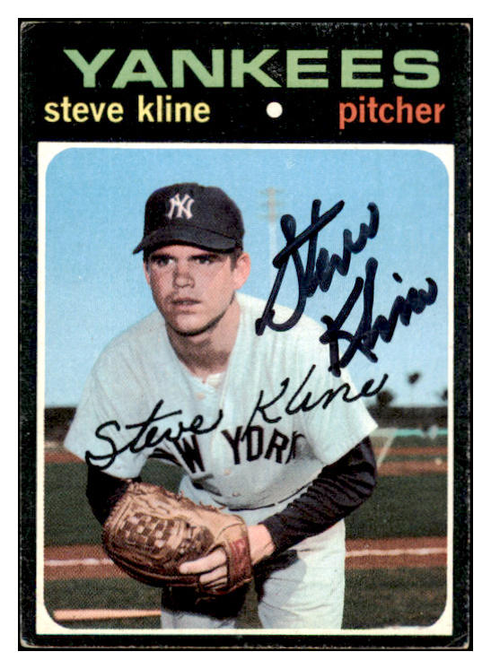1971 Topps #051 Steve Kline Yankees Signed Autographed 531893