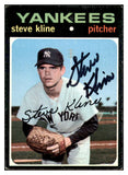 1971 Topps #051 Steve Kline Yankees Signed Autographed 531893
