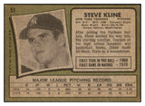 1971 Topps #051 Steve Kline Yankees Signed Autographed 531893