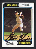 1974 Topps #324 Steve Kline Yankees Signed Autographed 531894