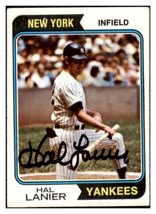 1974 Topps #588 Hal Lanier Yankees Signed Autographed 531896