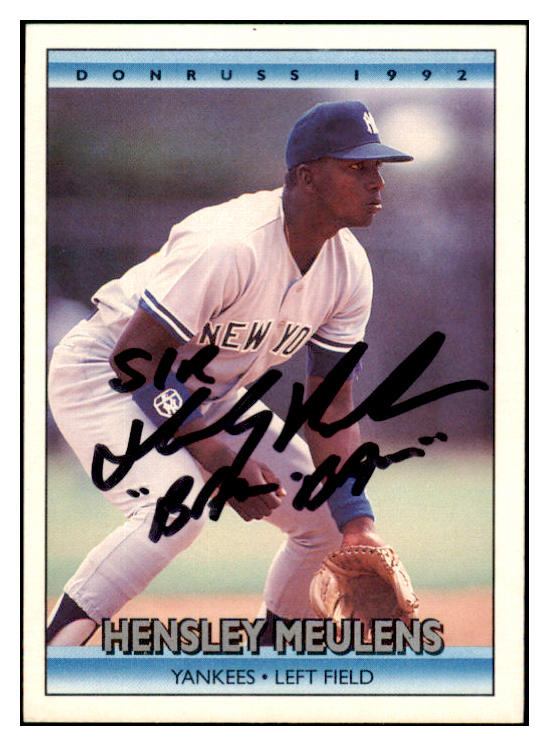 1992 Donruss #711 Hensley Muelens Yankees Signed Autographed 531902