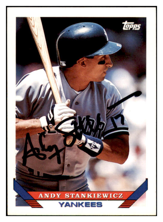1993 Topps #348 Andy Stankiewicz Yankees Signed Autographed 531915