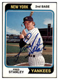 1974 Topps #423 Fred Stanley Yankees Signed Autographed 531916