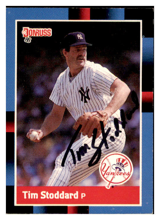 1988 Donruss #497 Tim Stoddard Yankees Signed Autographed 531917