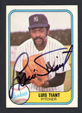 1981 Fleer #082 Luis Tiant Yankees Signed Autographed 531918