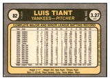 1981 Fleer #082 Luis Tiant Yankees Signed Autographed 531918