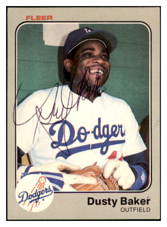 1983 Fleer #201 Dusty Baker Dodgers Signed Autographed 531925