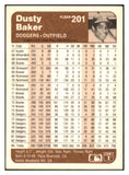 1983 Fleer #201 Dusty Baker Dodgers Signed Autographed 531925