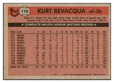 1981 Topps #118 Kurt Bevacqua Pirates Signed Autographed 531929