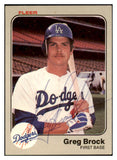 1983 Fleer #203 Greg Brock Dodgers Signed Autographed 531934