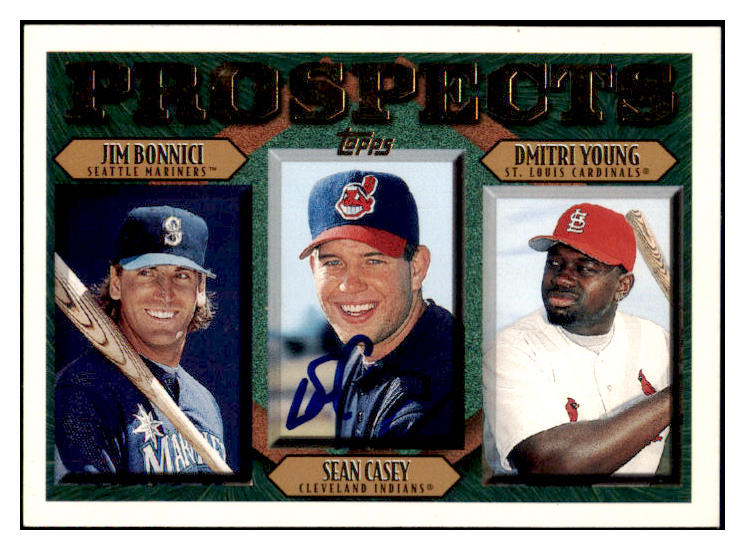 1996 Topps #202 Sean Casey Indians Signed Autographed 531935