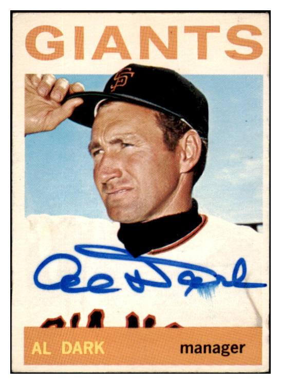 1964 Topps #529 Al Dark Giants Signed Autographed 531940