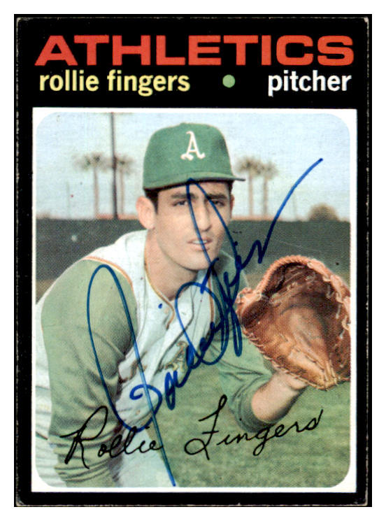 1971 Topps #384 Rollie Fingers A's Signed Autographed 531947