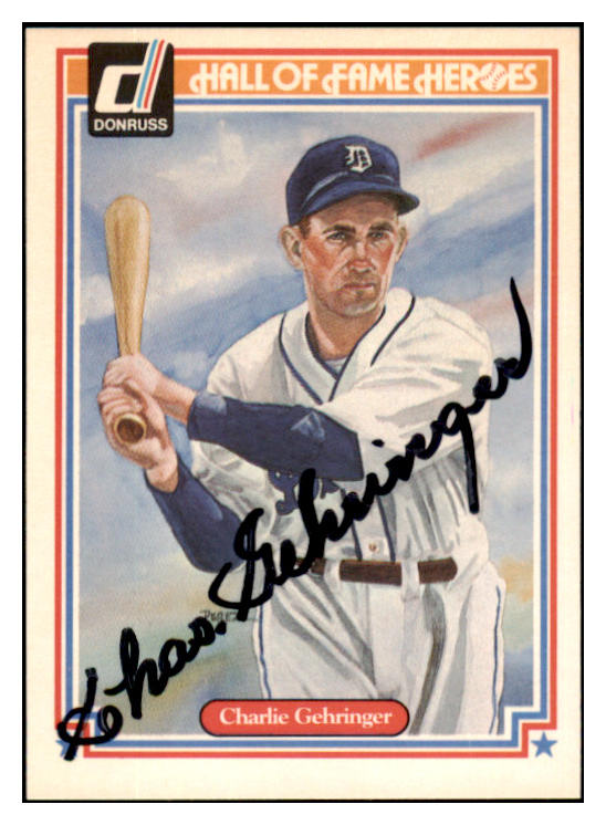 1983 Donruss Heroes #028 Charles Gehringer Signed Autographed 531950