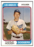 1974 Topps #408 Charlie Hough Dodgers Signed Autographed 531953
