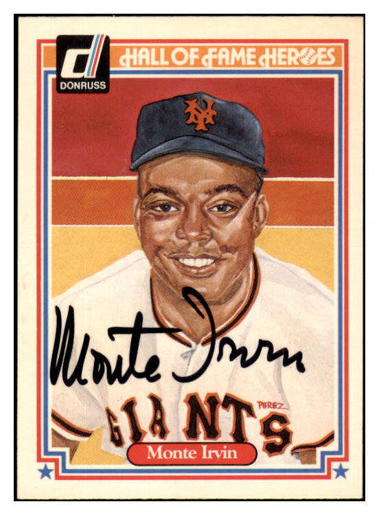 1983 Donruss Heroes #015 Monte Irvin Giants Signed Autographed 531956