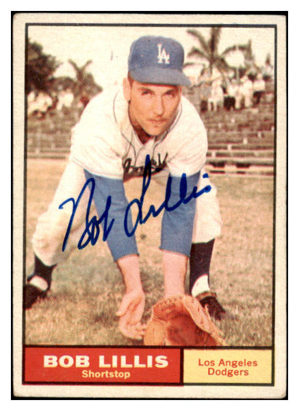 1961 Topps #038 Bob Lillis Dodgers Signed Autographed 531973