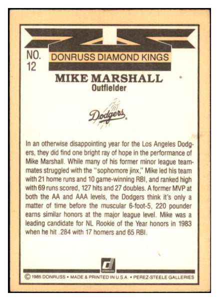 1985 Donruss #012 Mike Marshall Dodgers Signed Autographed 531983