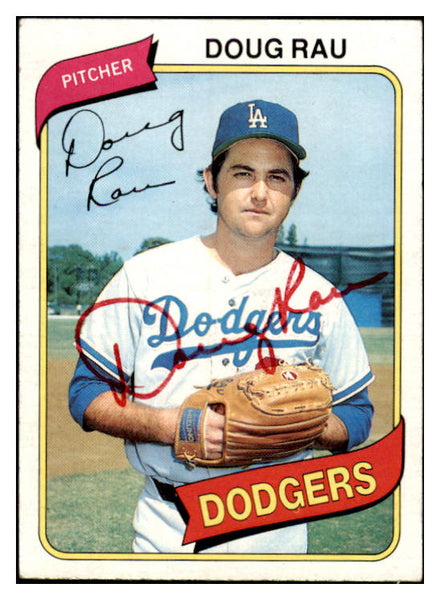 1980 Topps #527 Doug Rau Dodgers Signed Autographed 531994