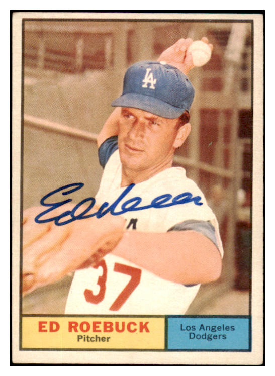 1961 Topps #006 Ed Roebuck Dodgers Signed Autographed 532002