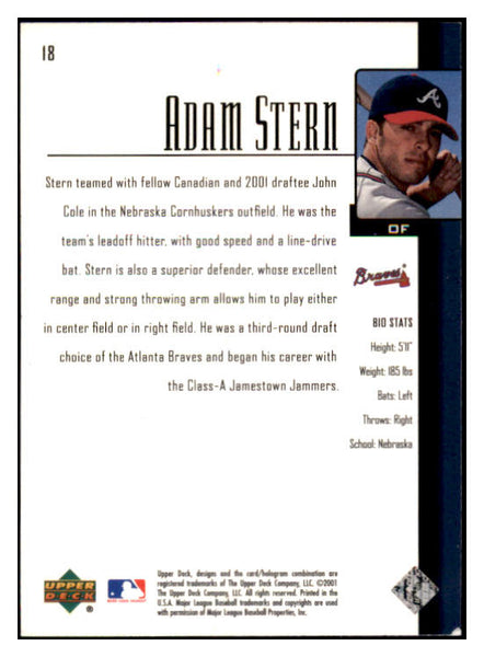 2001 Upper Deck #018 Adam Stern Braves Signed Autographed 532010