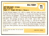1980 Baseball Immortals #073 Bill Terry Giants Signed Autographed 532011
