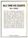 1980 TCMA #007 Bill Terry Giants Signed Autographed 532012