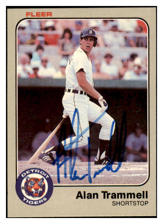 1983 Fleer #344 Alan Trammell Tigers Signed Autographed 532013