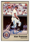 1983 Fleer #344 Alan Trammell Tigers Signed Autographed 532013