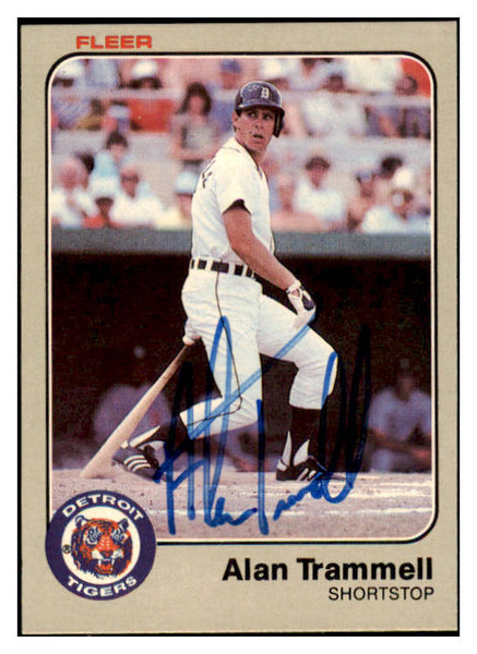 1983 Fleer #344 Alan Trammell Tigers Signed Autographed 532013