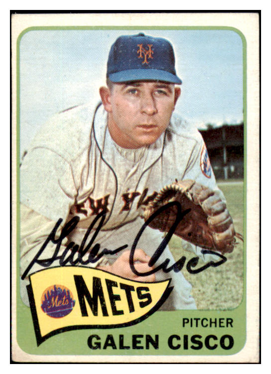 1965 Topps #364 Galen Cisco Mets Signed Autographed 532020