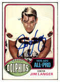 1976 Topps #210 Jim Langer Dolphins Signed Autographed 532031