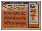 1976 Topps #210 Jim Langer Dolphins Signed Autographed 532031
