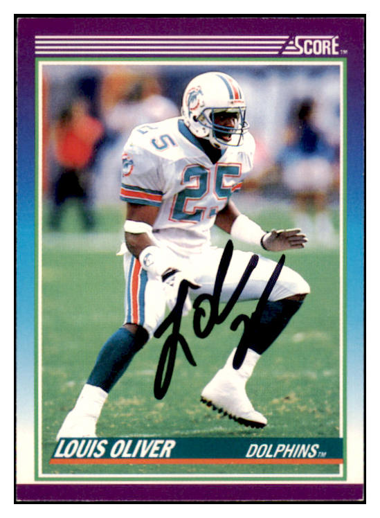 1990 Score #215 Louis Oliver Dolphins Signed Autographed 532032