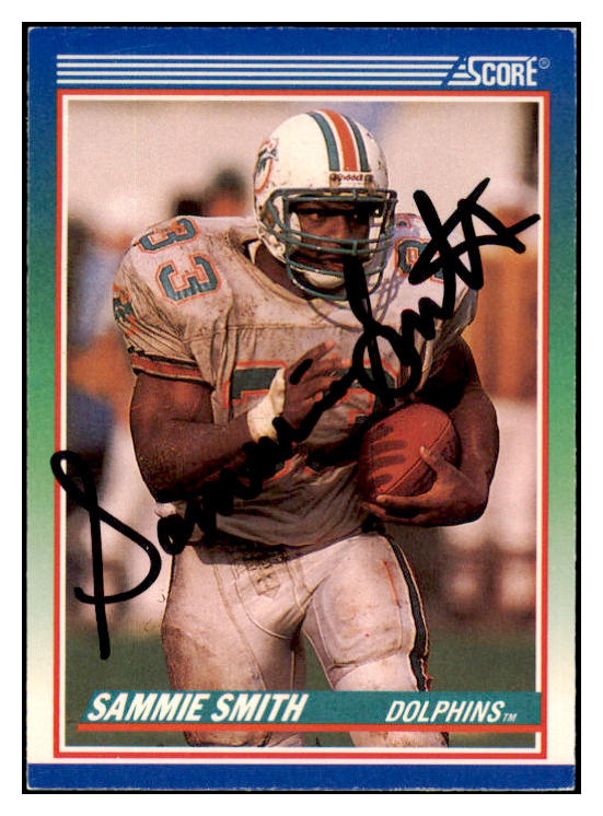 1990 Score #333 Sammie Smith Dolphins Signed Autographed 532034
