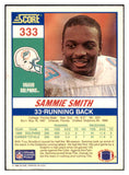 1990 Score #333 Sammie Smith Dolphins Signed Autographed 532034