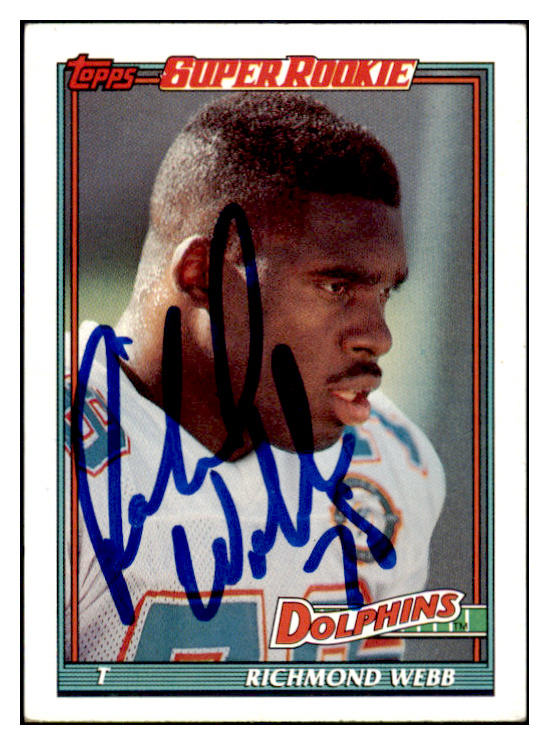 1991 Topps #117 Richmond Webb Dolphins Signed Autographed 532035