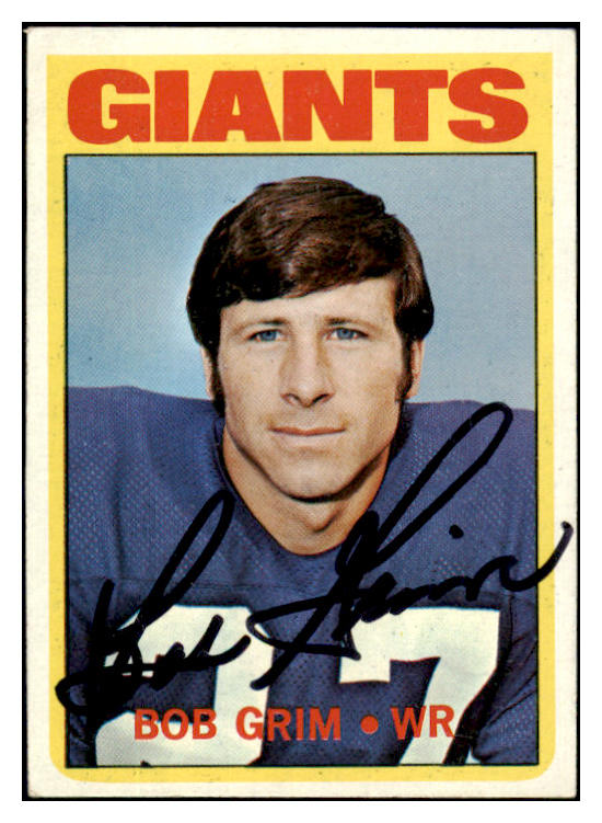 1972 Topps #076 Bob Grim Giants Signed Autographed 532036
